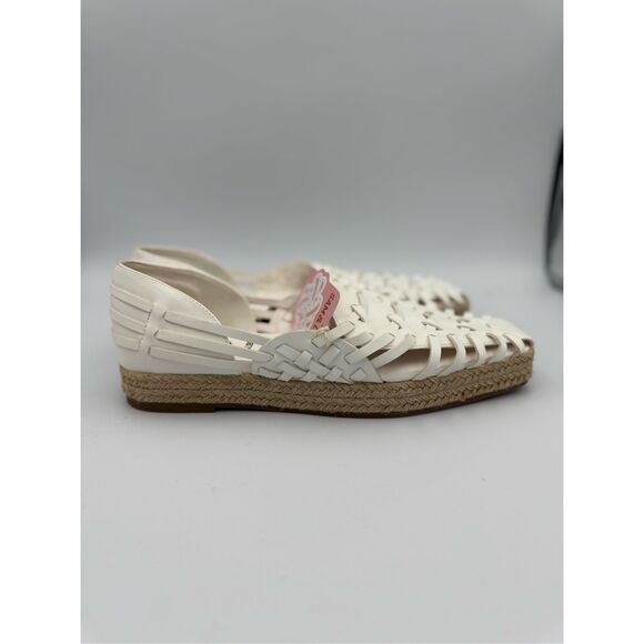 NWT Sam & Libby Womens White Asha Saddle Espadrille Woven Sandals Size 10 - Picture 4 of 8